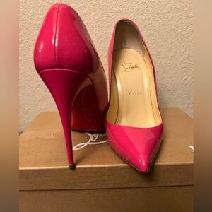 Authentic Christian Louboutin pigalle follies 100 patent pinky